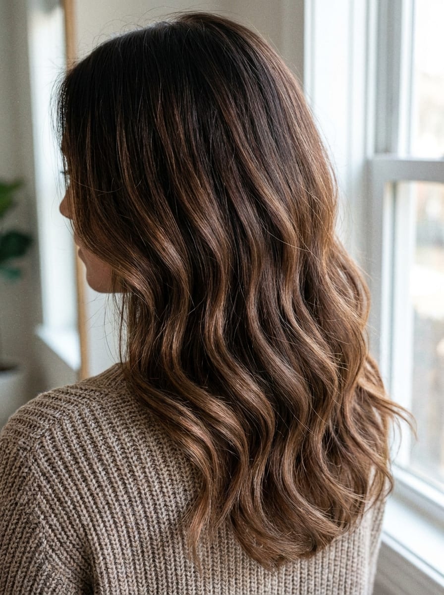 Schokoladenbraune Balayage - Schokoladenbraune Haare